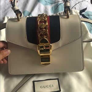 Gucci Sylvie leather mini bag white